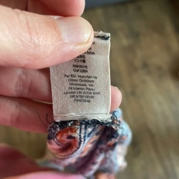 Free People Boho Mixed Print Button Front Blouse Top Multicolor Size M - Picture 8 of 8